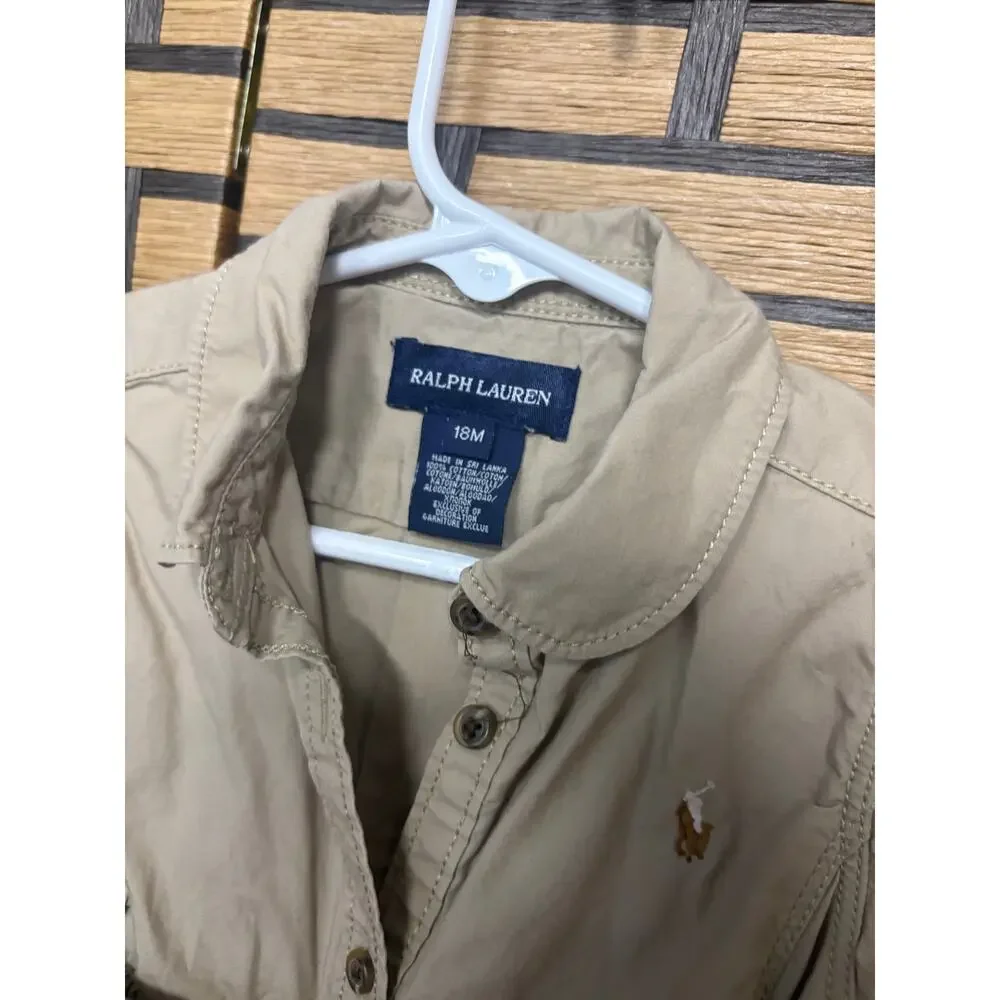 Ralph Lauren Khaki Belted Dress Size 18 Months